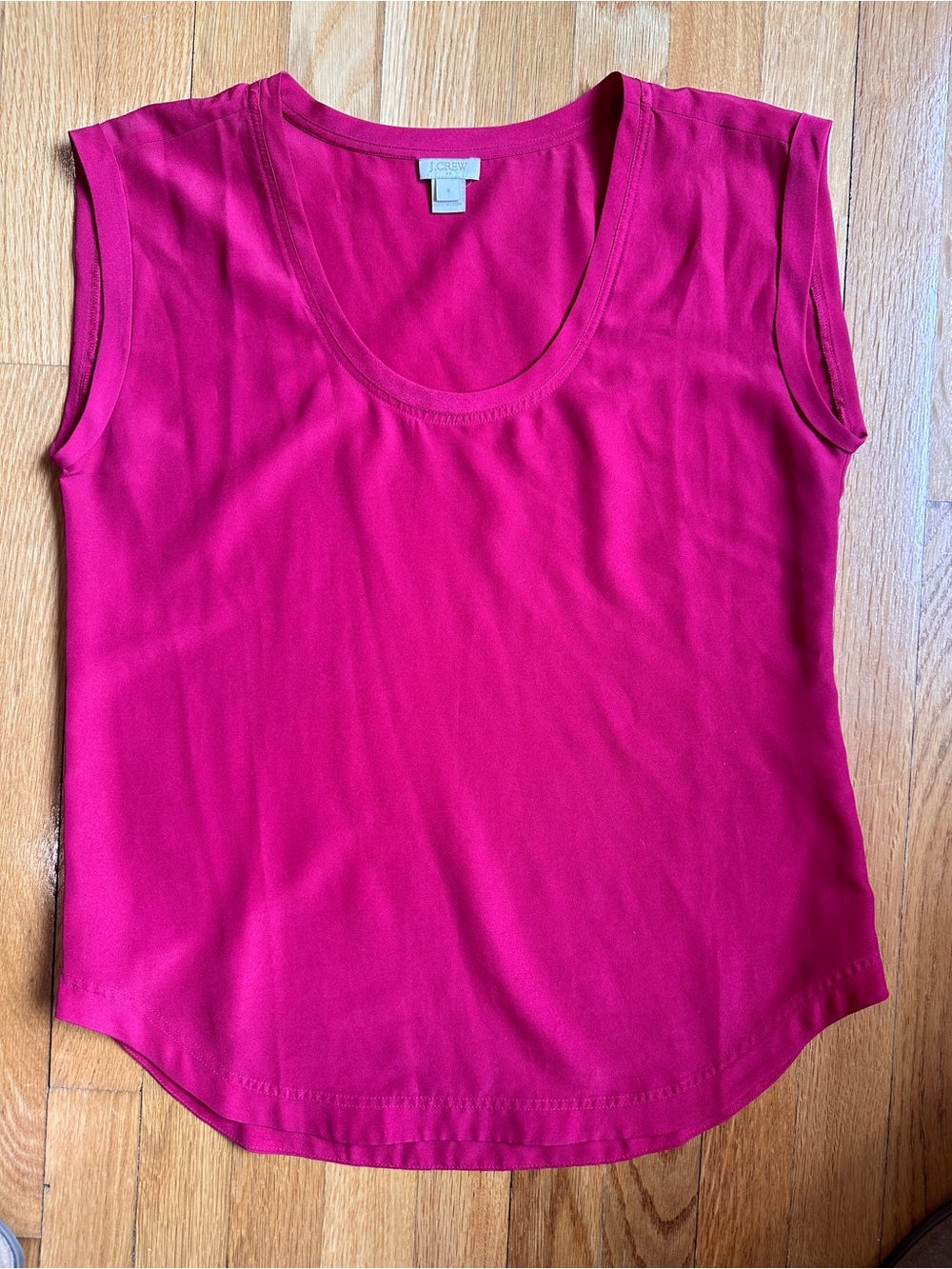 J. Crew Sleeveless Scoop Neck Tank - Bright Fuchsia